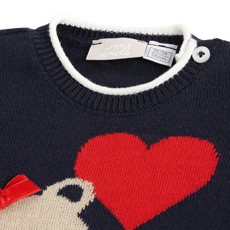 Girls Dark Blue Embellished Pullover image number 2